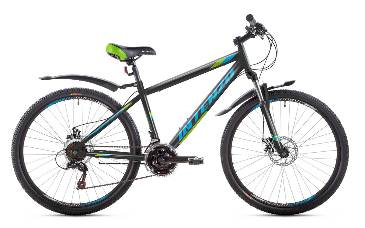 Фотография Велосипед Intenzo FORSAGE 26" 2021, размер М, Черно-зеленый